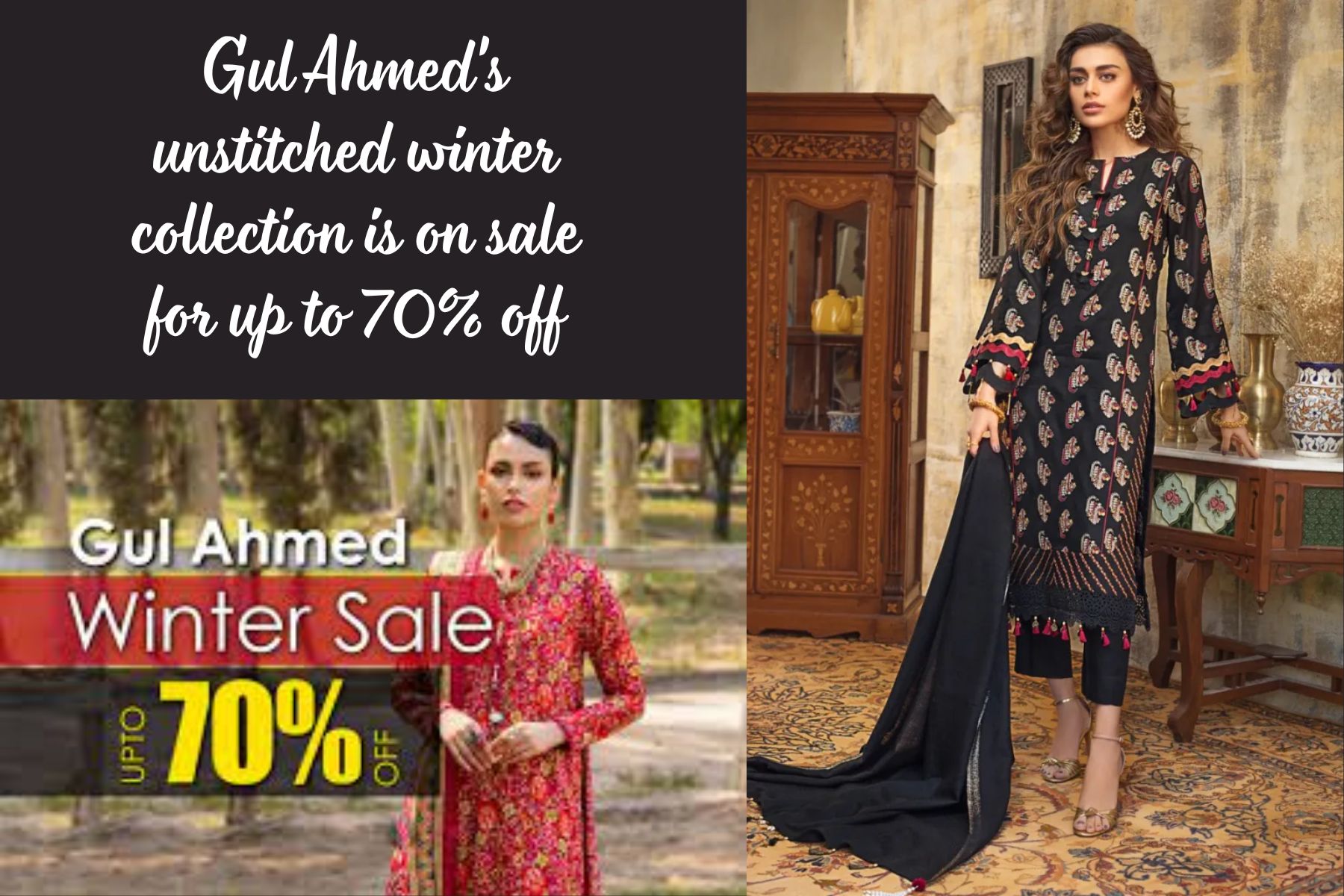 Gul Ahmed's unstitched winter collection